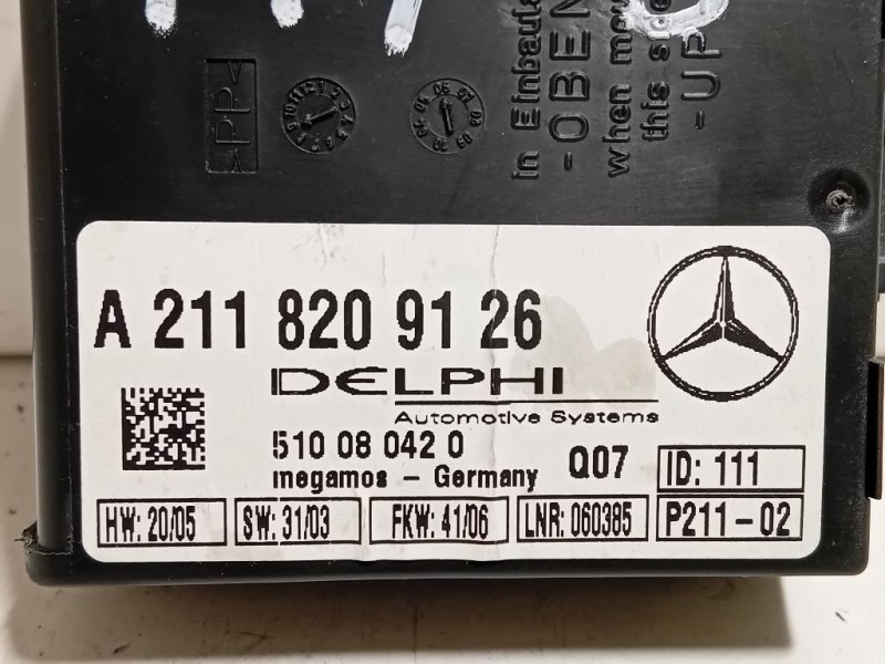 Centralina A211 820 91 26 CENTRALINA ALLARME Mercedes Classe SLK R171 2004
