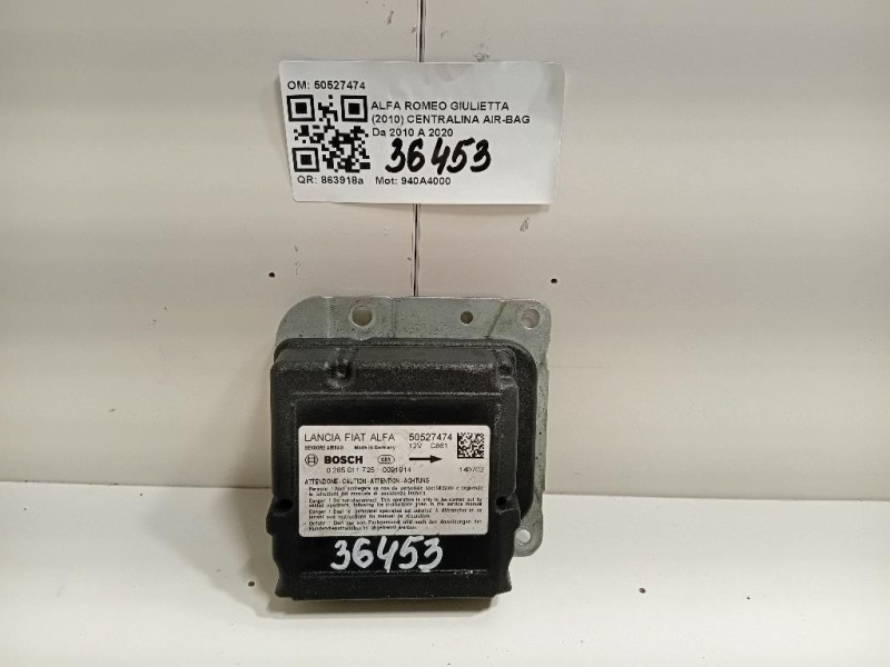 Centralina Air-bag 50527474 Alfa Romeo Giulietta 2010