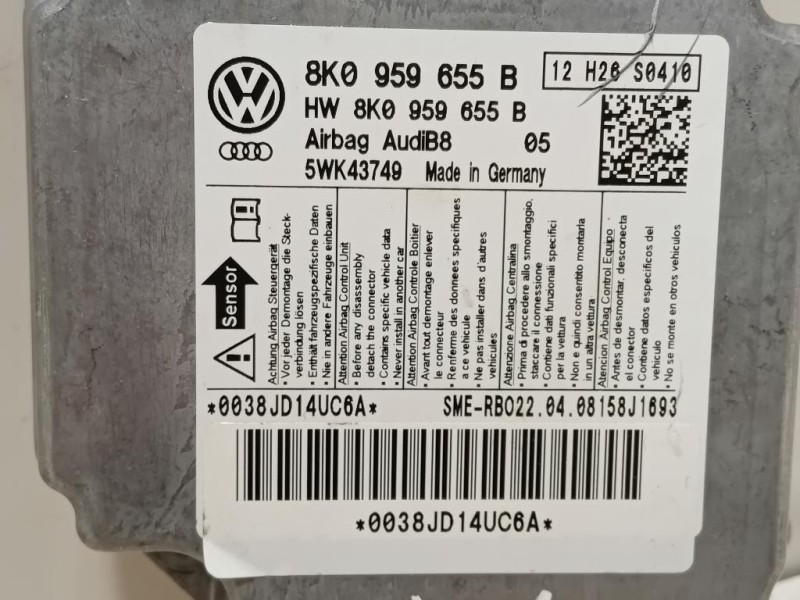 Centralina Air-bag 8K0 959 655 B Audi A4 8K2 2012