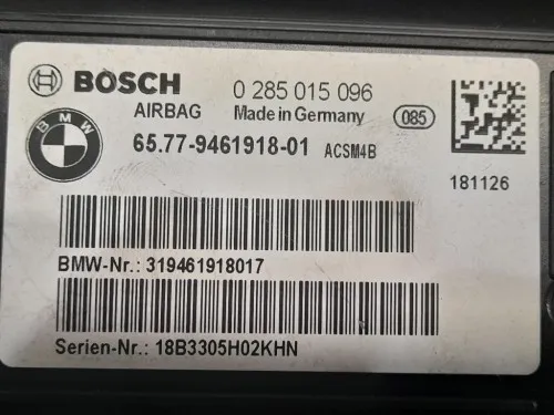 Centralina Air-bag 0285015096 Bmw Serie 1 F21 Berlina 2015