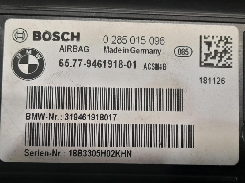 Centralina Air-bag 0285015096 Bmw Serie 1 F21 Berlina 2015