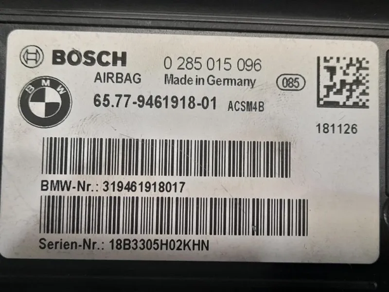 Centralina Air-bag 0285015096 Bmw Serie 1 F21 Berlina 2015