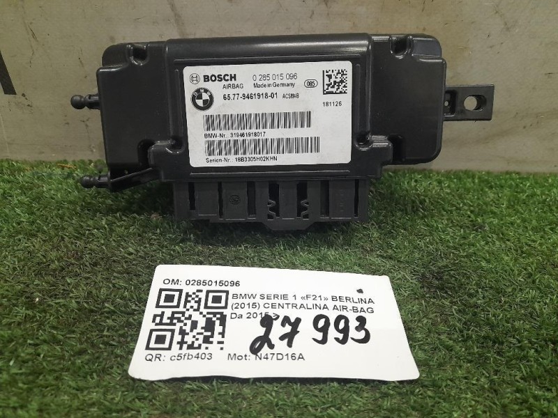 Centralina Air-bag 0285015096 Bmw Serie 1 F21 Berlina 2015
