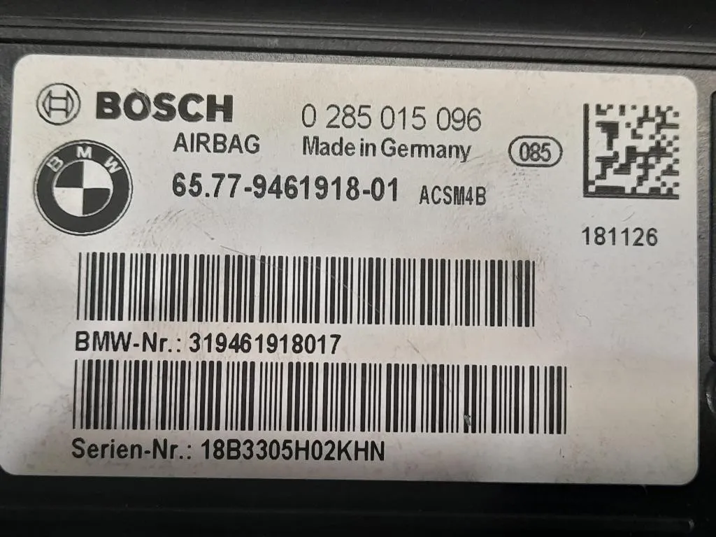 Centralina Air-bag 0285015096 Bmw Serie 1 F21 Berlina 2015