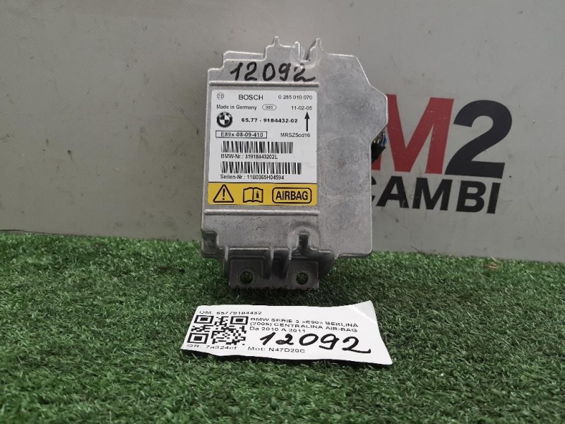 Centralina Air-bag 65779184432 Bmw Serie 3 E90 Berlina 2005