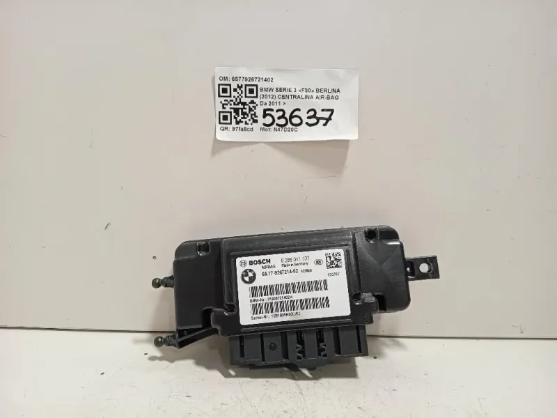 Centralina Air-bag 6577926721402 Bmw Serie 3 F30 Berlina 2012
