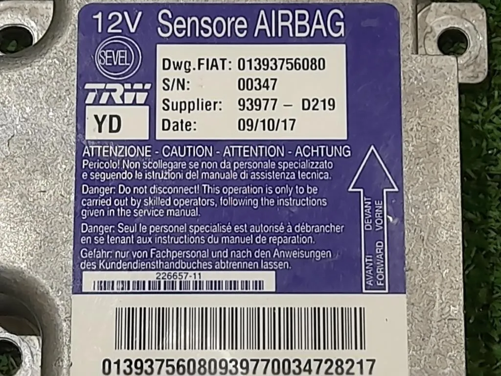 Centralina Air-bag 93977-D219 Citroen Jumper III 2014