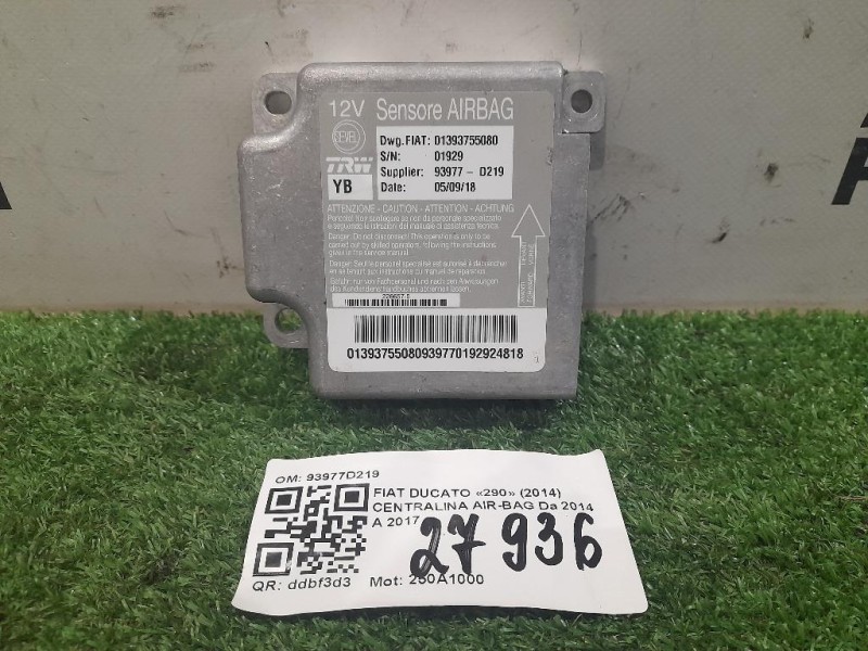 Centralina Air-bag 93977D219 Fiat Ducato 290 2014