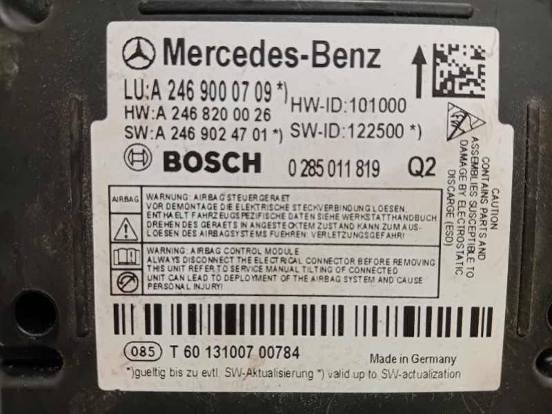 Centralina Air-bag A2469000709 Mercedes Classe B W246 2012