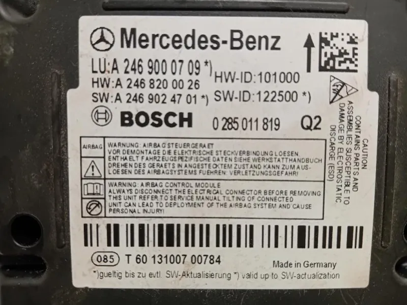 Centralina Air-bag A2469000709 Mercedes Classe B W246 2012