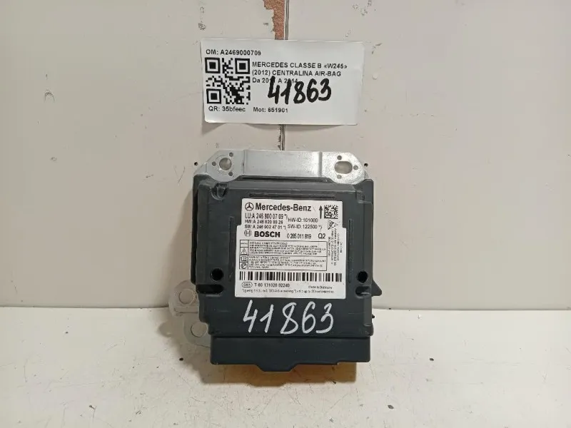 Centralina Air-bag A2469000709 Mercedes Classe B W246 2012