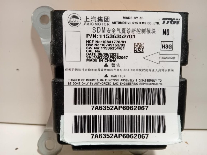 Centralina Air-bag 11536352 Mg ZS II 2020