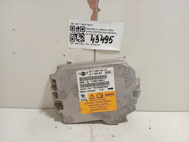 Centralina Air-bag 6577 9807169-01 Mini MINI Clubman R55 2008