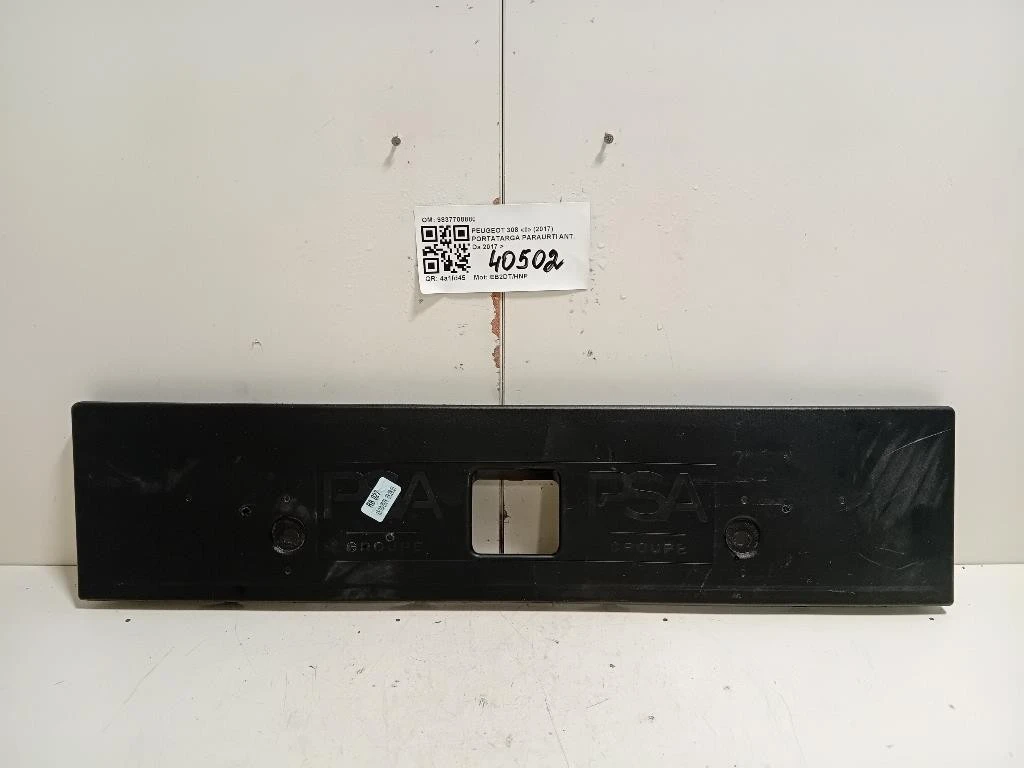 Portatarga Paraurti ANT 9837708880 Peugeot 308 II 2017