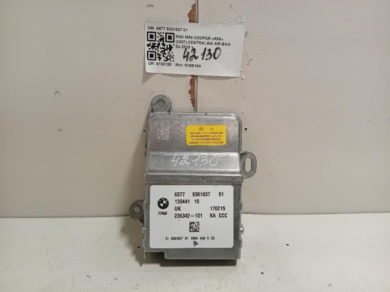 Centralina Air-bag 6577 9381837 01 Mini MINI Cooper R56 2007