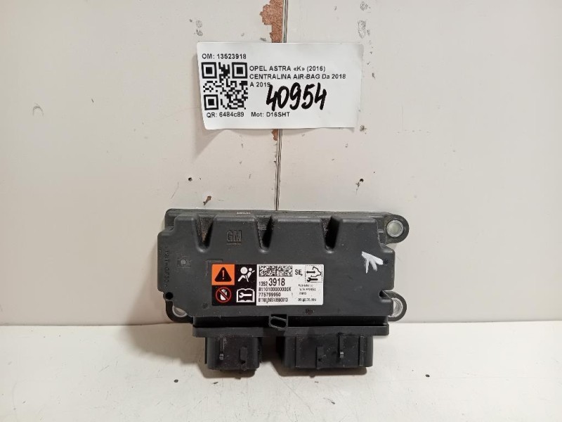 Centralina Air-bag 13523918 Opel Astra K 2016