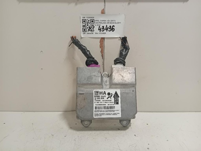 Centralina Air-bag 13283820 Opel Corsa D 2011