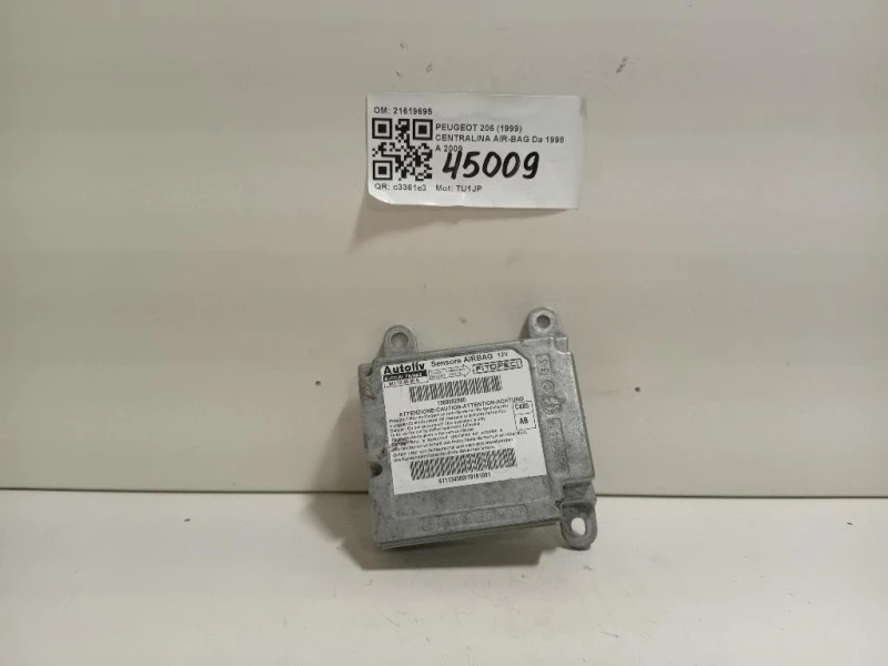 Centralina Air-bag 21619695 Peugeot 206 1999