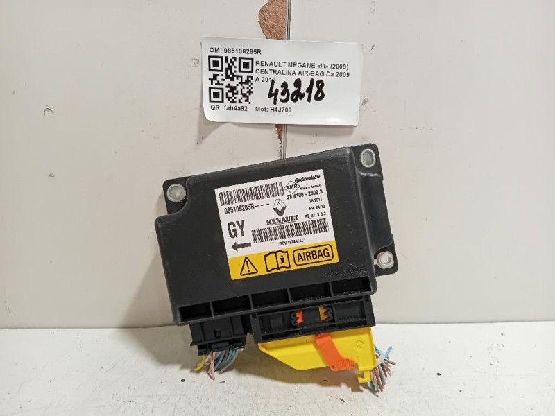 Centralina Air-bag 985106285R Renault Mégane III 2009
