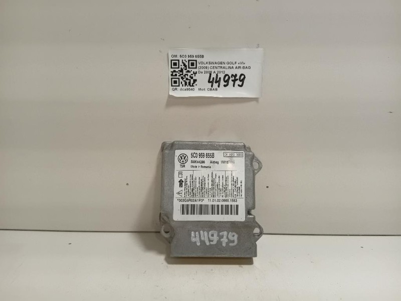 Centralina Air-bag 5C0 959 655B Volkswagen GOLF VI 2009