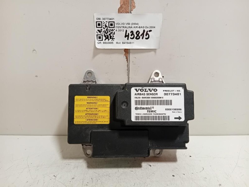 Centralina Air-bag 30773401 Volvo V50 2004