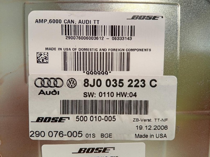 Centralina Amplificatore Acustico 8J0 035464 Audi TT 8J3 2010
