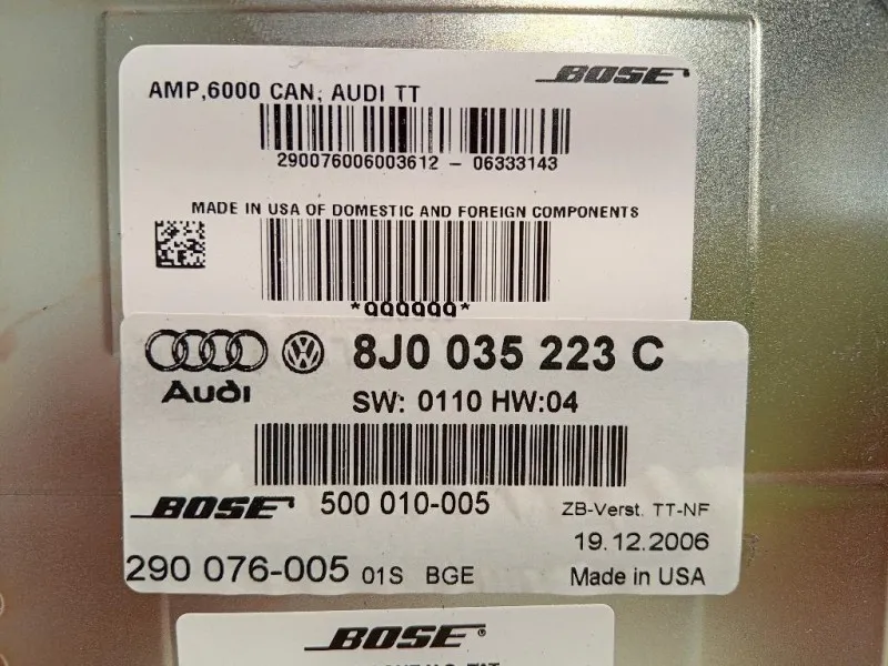 Centralina Amplificatore Acustico 8J0 035464 Audi TT 8J3 2010