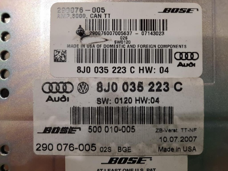 Centralina Amplificatore Acustico 8J0 035 223 C Audi TT 8J3 2010