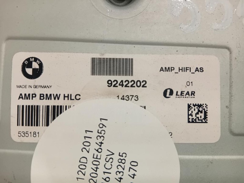 Centralina Amplificatore Acustico 9242202 Bmw Serie 1 F20 Berlina 2012