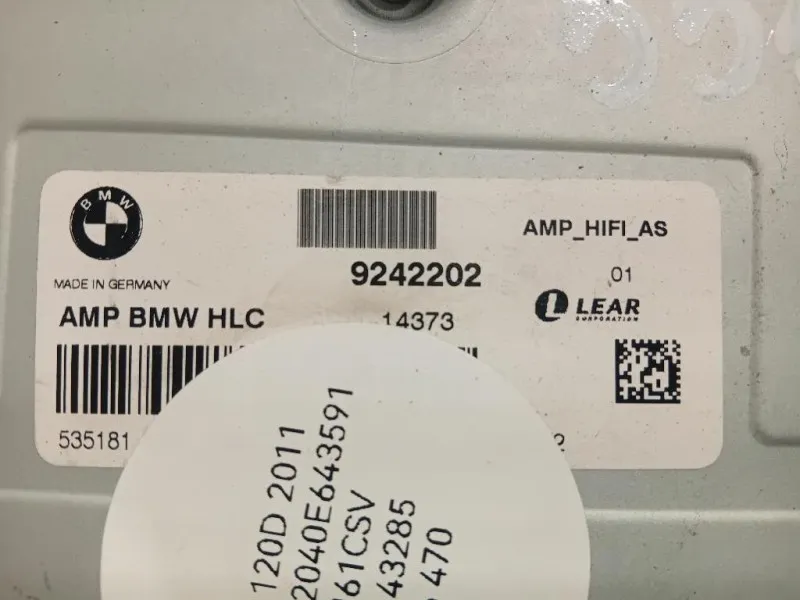 Centralina Amplificatore Acustico 9242202 Bmw Serie 1 F20 Berlina 2012