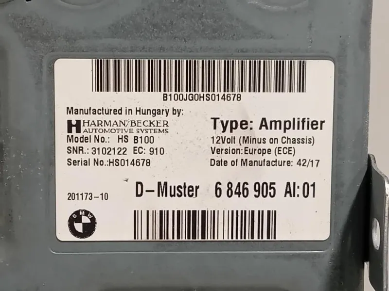 Centralina Amplificatore Acustico 6846905 Bmw Serie 1 F20 Berlina 2015