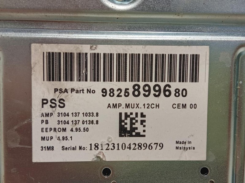 Centralina Amplificatore Acustico 9825899680 Citroen DS3 Crossback 2018