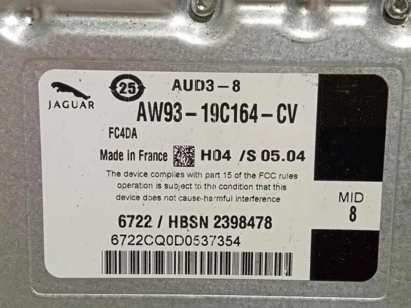Centralina Amplificatore Acustico AW93-19C164-CV Jaguar XF I 2011