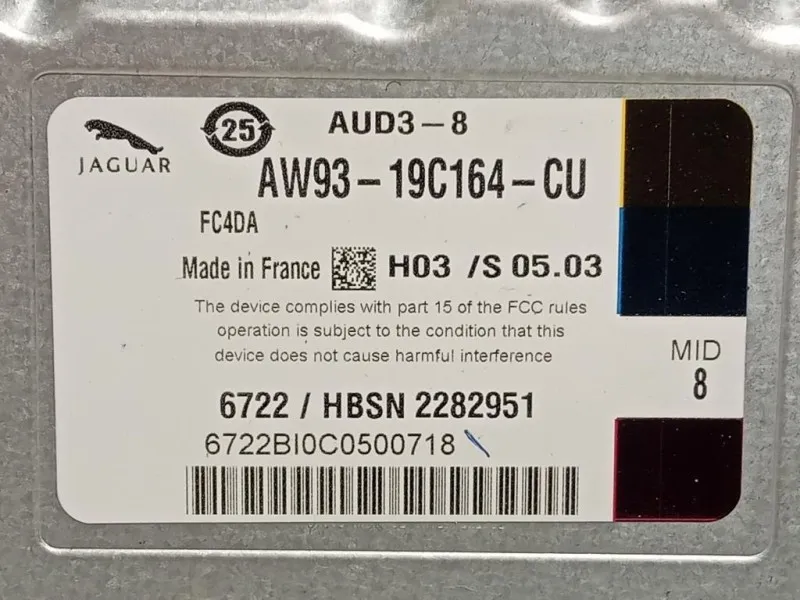 Centralina Amplificatore Acustico AW93-19C164-CU Jaguar XF I 2011