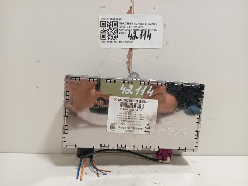 Centralina Amplificatore Acustico A1669003407 Mercedes Classe E W212 2013