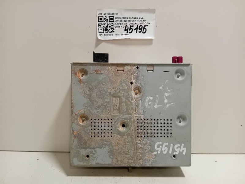 Centralina Amplificatore Acustico A2229009211 Mercedes Classe GLE W166 2015