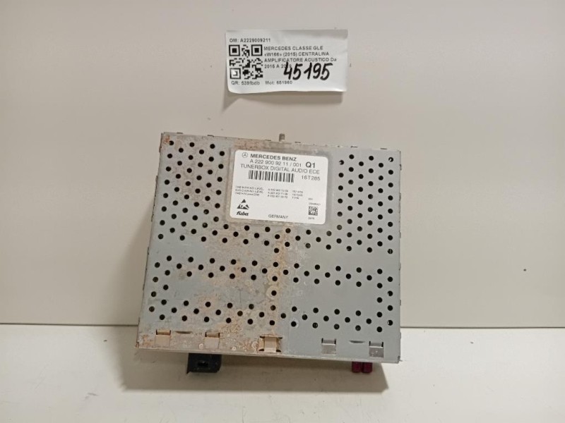 Centralina Amplificatore Acustico A2229009211 Mercedes Classe GLE W166 2015