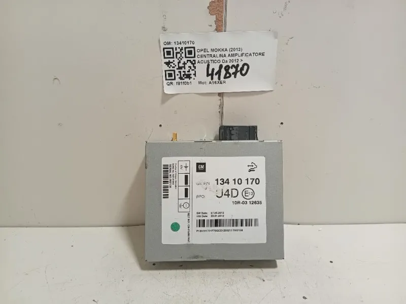 Centralina Amplificatore Acustico 13410170 Opel Mokka 2013