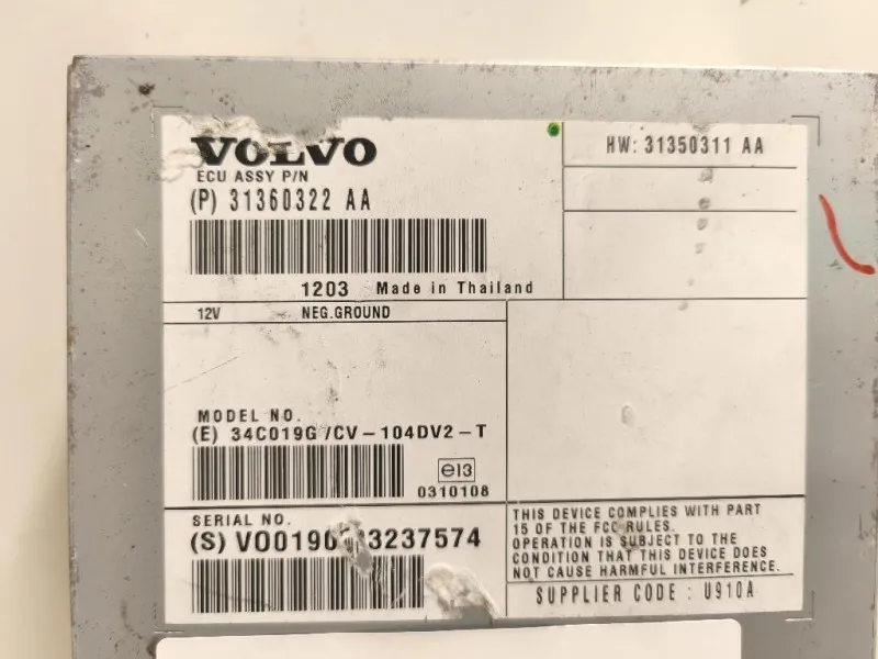 Centralina Amplificatore Acustico 31360322 Volvo V70 III 2008