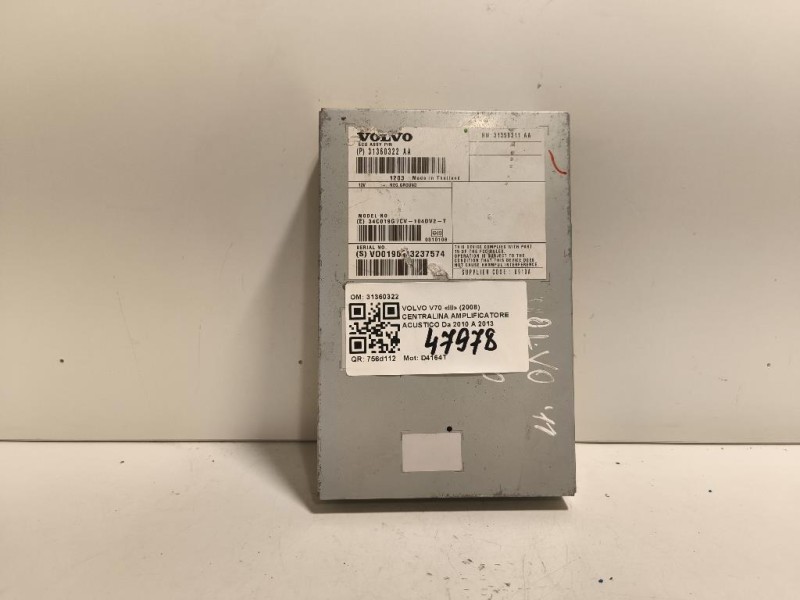 Centralina Amplificatore Acustico 31360322 Volvo V70 III 2008