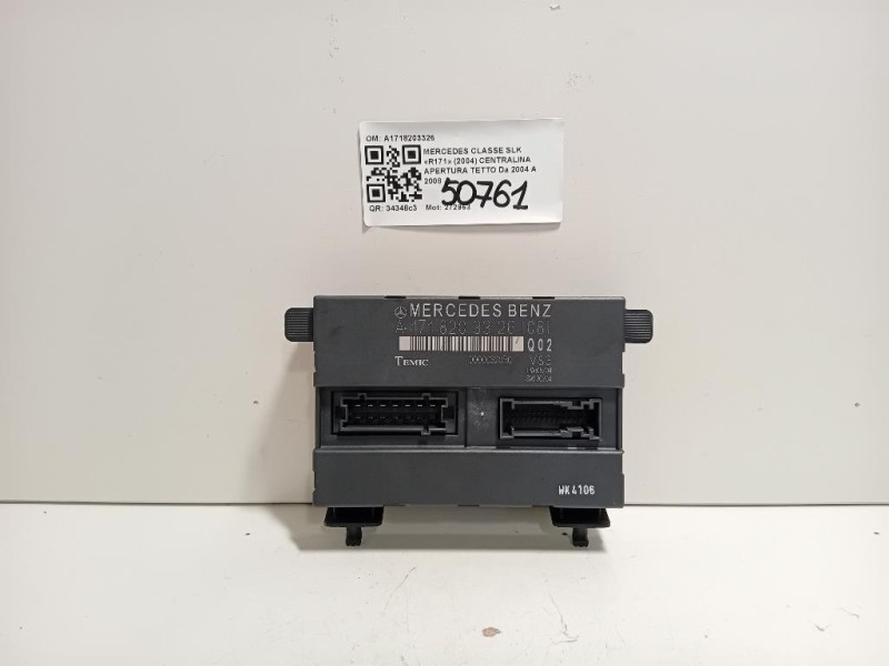 Centralina Apertura Tetto A1718203326 Mercedes Classe SLK R171 2004