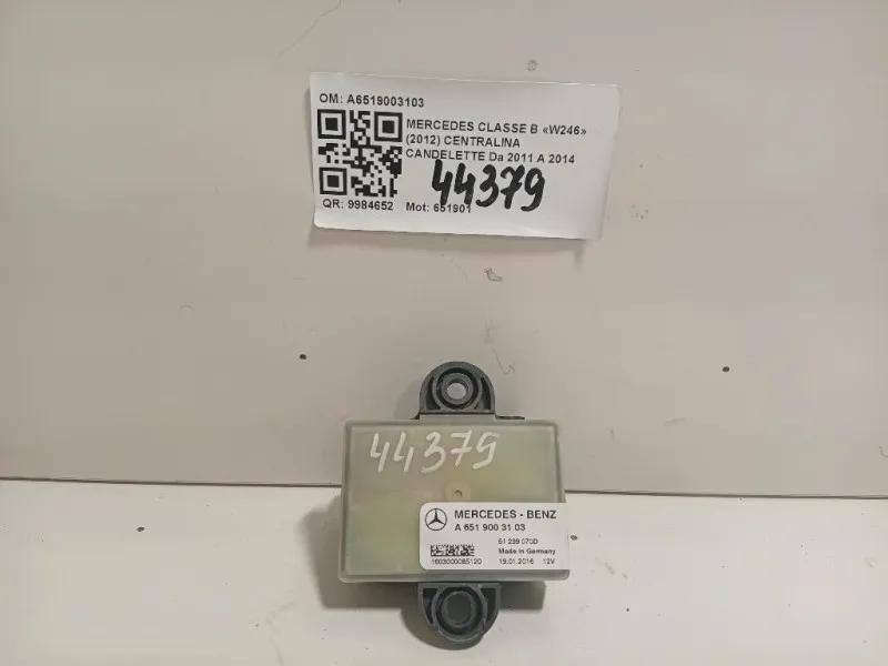 Centralina Candelette A6519003103 Mercedes Classe B W246 2012