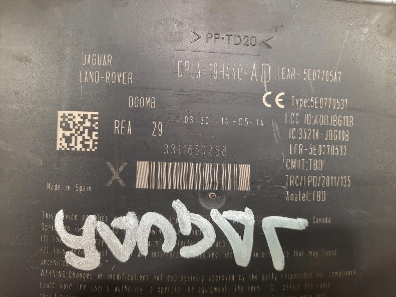 Centralina Chiusura Centralizzata DPLA-19H440-AD Jaguar XF I 2008