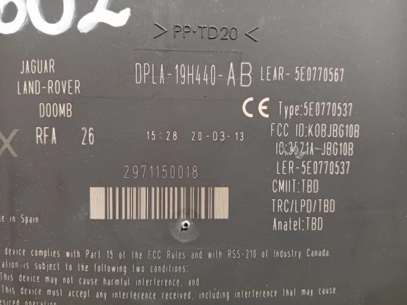 Centralina Chiusura Centralizzata DPLA-19H440-AB Jaguar XF I 2011