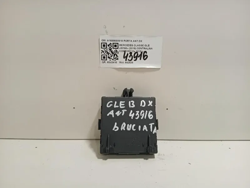 Centralina Chiusura Porta Scorrevole DX A1669000618 PORTA ANTDX Mercedes Classe GLE W166 2015