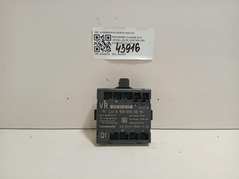 Centralina Chiusura Porta Scorrevole DX A1669000618 PORTA ANTDX Mercedes Classe GLE W166 2015