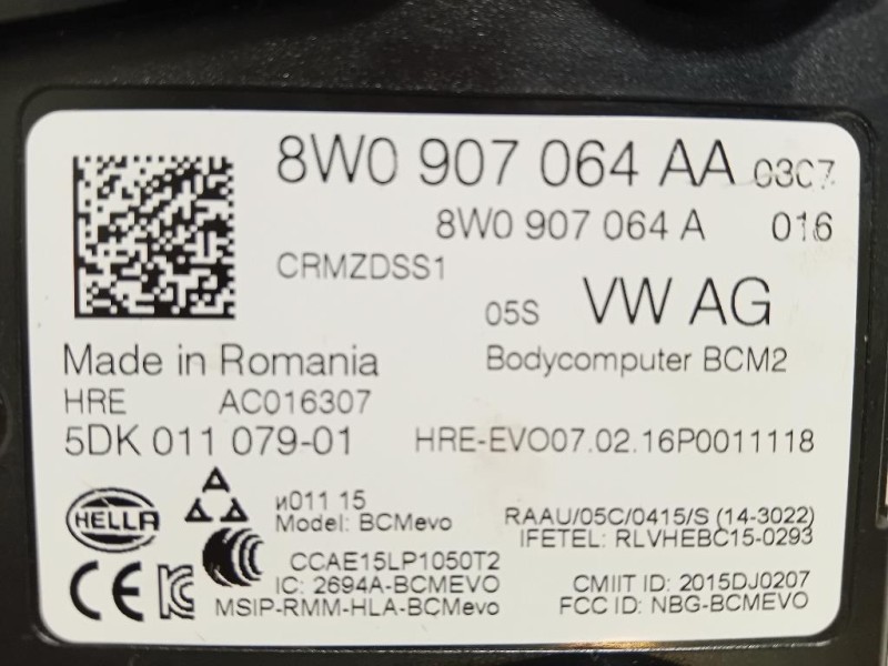 Centralina Comfort 8W0 907 064 AA Audi A4 8W5 Avant 2015