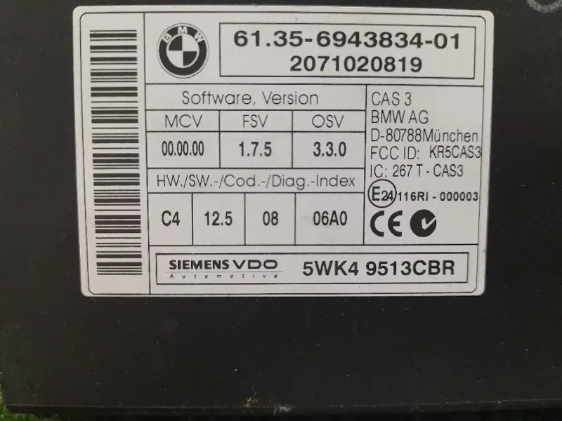 Centralina Comfort 61356943834 Bmw Serie 1 E87 Berlina 2005