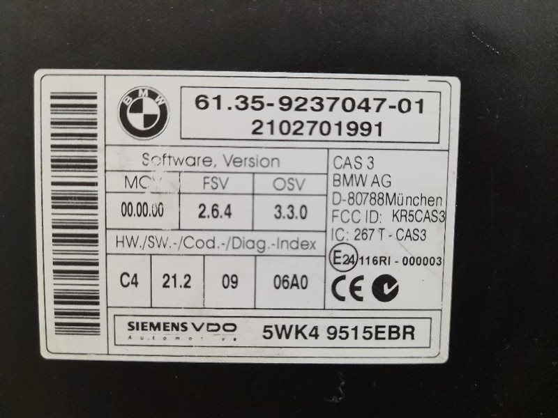 Centralina Comfort 9237047 Bmw Serie 1 E87 Berlina 2005