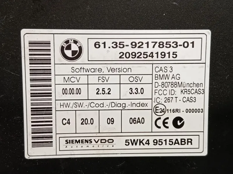 Centralina Comfort 6135-9217853-01 Bmw Serie 1 E87 Berlina 2005